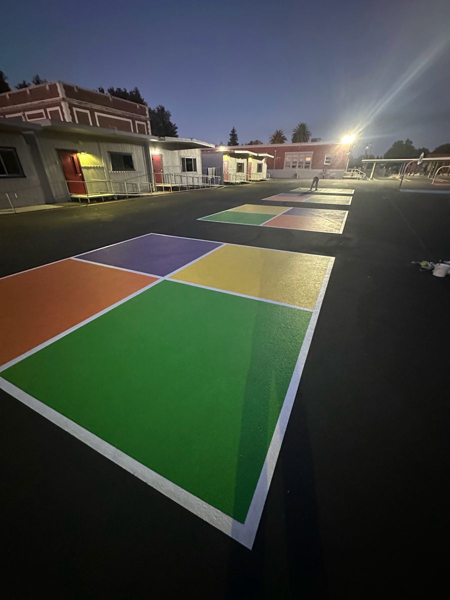 Colorful four-square court