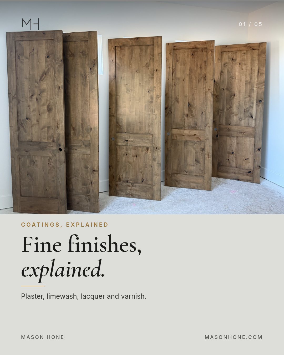 Cover: Fine finishes, explained